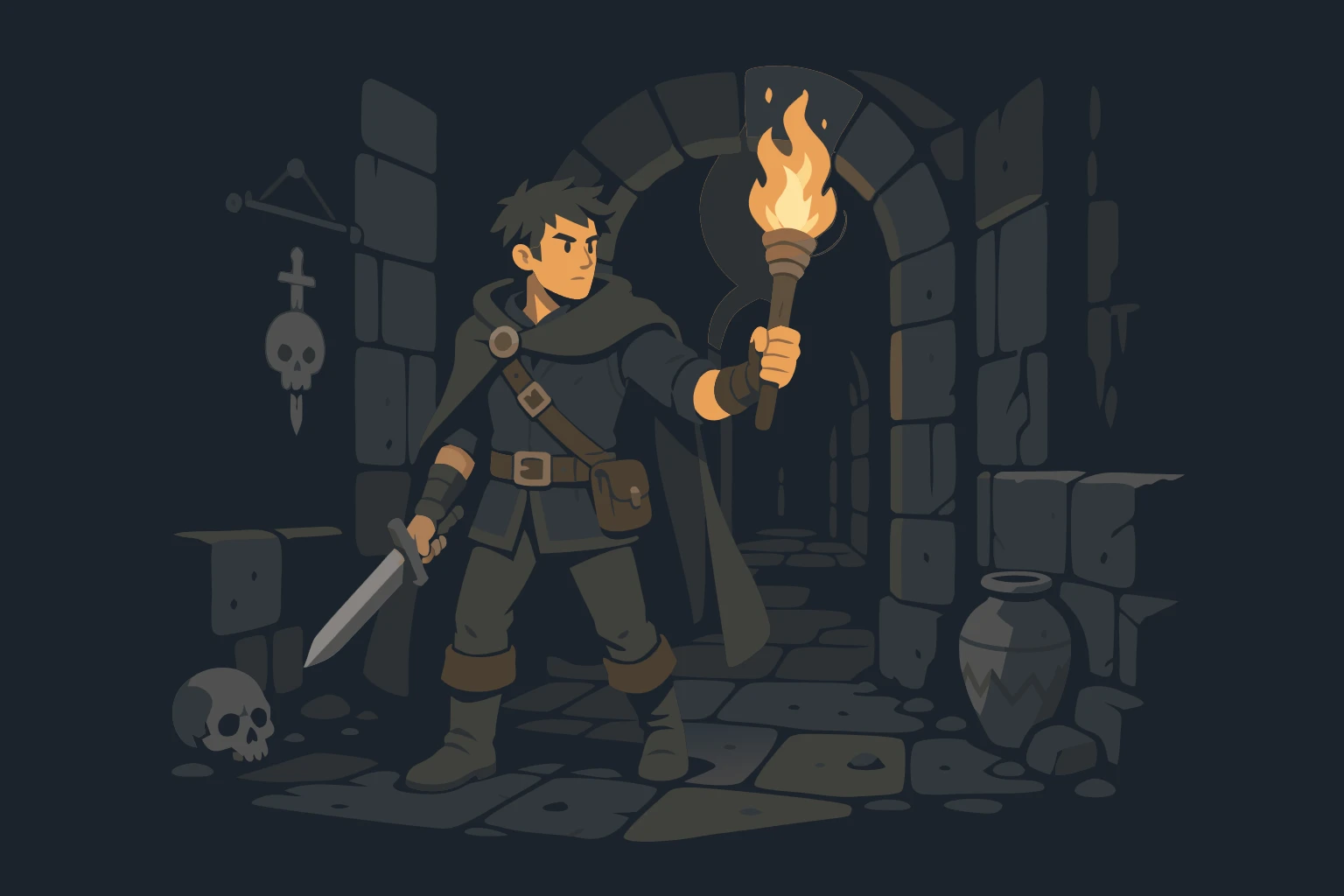 AI-generated dungeon crawler character art