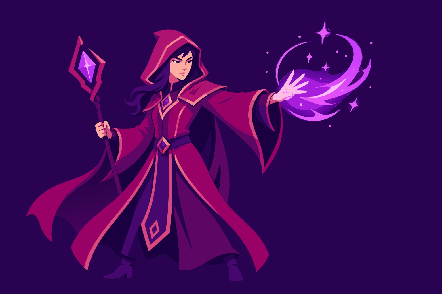 AI-generated spellcaster character art