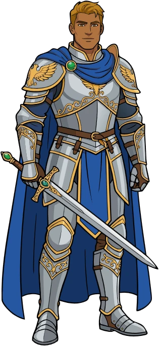 High fantasy armored warrior character