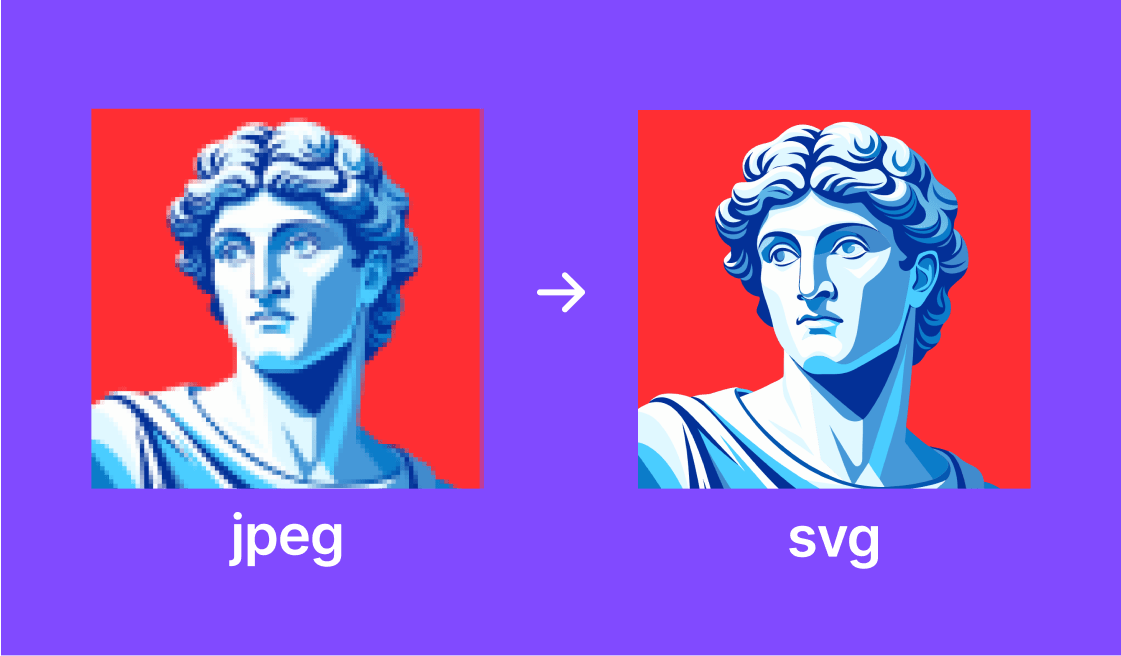 Raster to Vector conversion process visualization