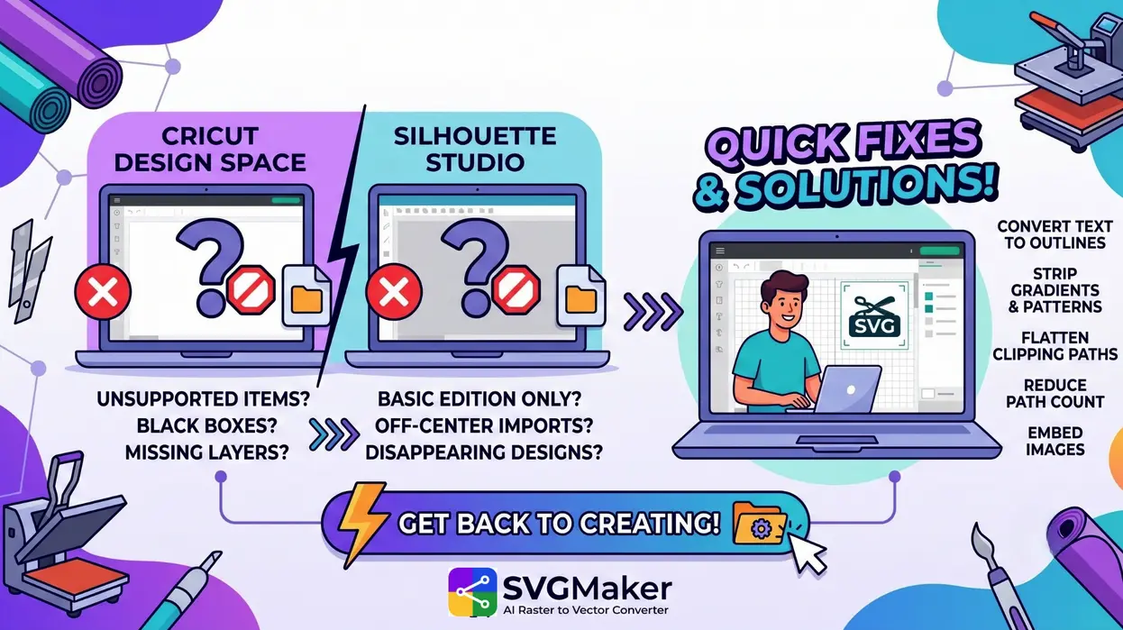 SVG Won't Open in Cricut Design Space or Silhouette Studio - Quick Fix Guide